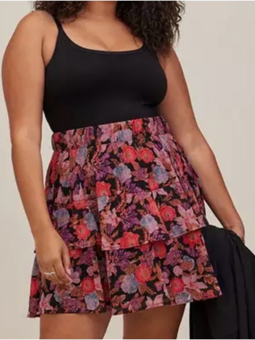 Torrid Mini Crinkle Lurex Tiered Skirt